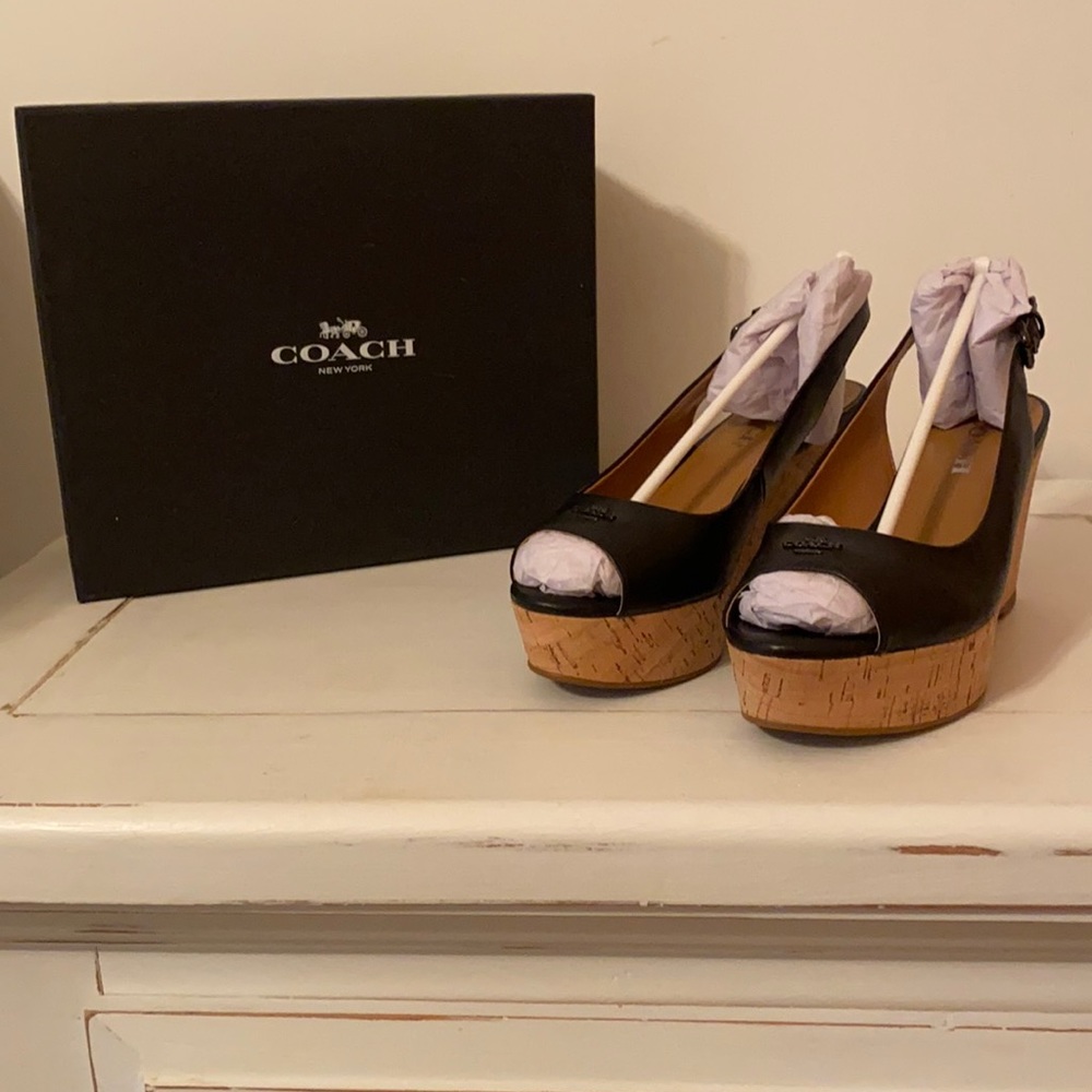 Brand New wore once Coach Wedge sandal